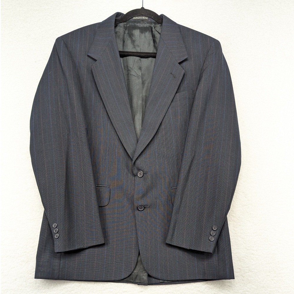 Towncraft Pinstripe Blazer Jacket 40R Tailored USA Mens Business Professional
